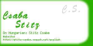 csaba stitz business card